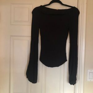 Free People fitted black long sleeve